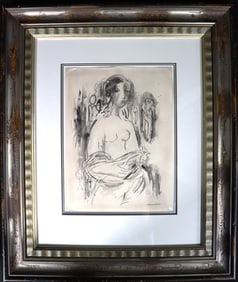 Framed Mixed Media on paper signed Mariano