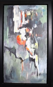 Framed Oil on Canvas signed EMALITA NEWTON TERRY Abstract, American Indian Painter