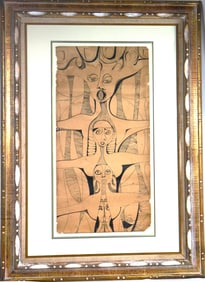 Framed Mixed Media on paper signed Rufino Tamayo (Mexican, 1899-1991), lower right