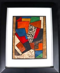 Framed Mixed Media on paper signed Geer Van Velden