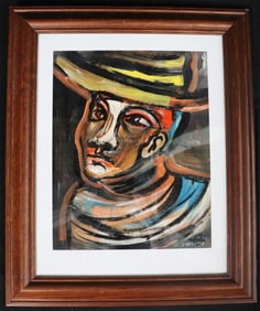 Framed Mixed Media on paper signed Siqueiros and dated 68