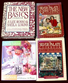 Four cookbooks with recipes by JULEE ROSSO and SHEILA LUKINS