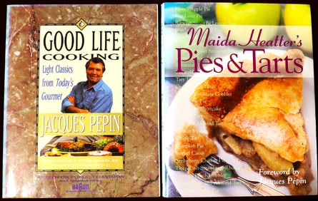 Two cookbooks with recipes by Jacques PEPIN