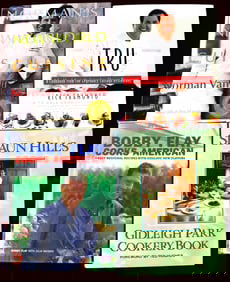 Four cookbooks with recipes