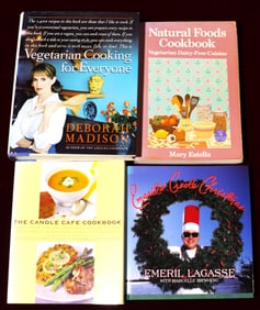 Four cookbooks with recipes