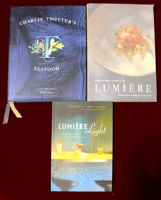 Three cookbooks with recipes