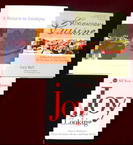 Three cookbooks with recipes