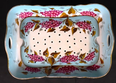 Antique ceramic Serving dish with flat drainer