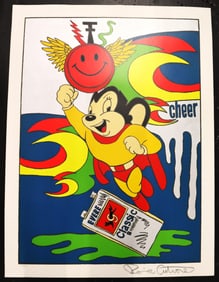 Color Serigraph "Mighty Mouse". Pencil signed Ronnie Cutrone and numbered 35/150.