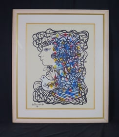 Framed Mixed Media on Paper signed PORTOCARRERO lower Left and dated 78