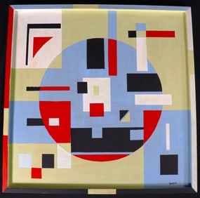 Mixed Media Painted Wood sculpture signed SANDU DARIE