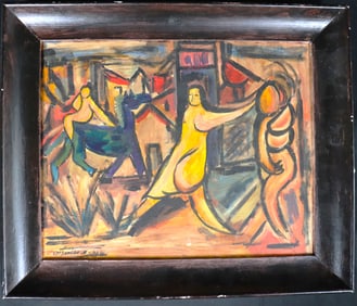 Framed Oil on board signed Mariano lower left