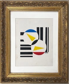 Framed Watercolor on paper signed SANDU DARIE (1908-1991) Untitled