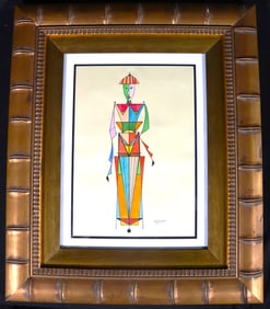 Framed Mixed Media on paper signed Jose Maria Mijares