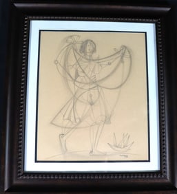 Framed Drawing on paper signed Tamayo and dated 59
