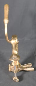 Vintage Bacchus Ornate Brass Table Vise Mount Corkscrew Wine Bottle Opener