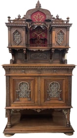 Antique French Renaissance Server/ Buffet Carved Walnut