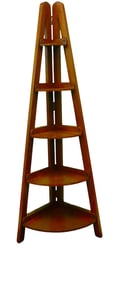 Wooden corner tower shelf