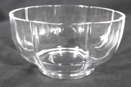 Vintage Tiffany & Co Glass Melon Round Bowl 8 Petals