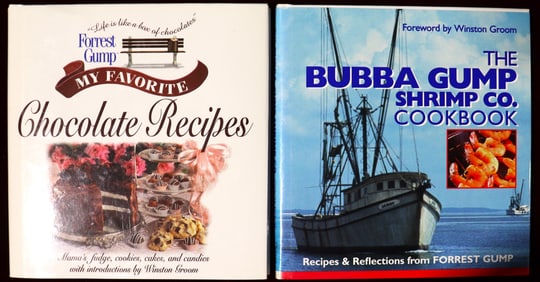 Two cookbooks with recipes by FORREST GUMP