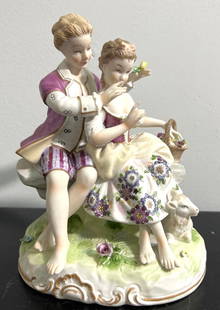 German Groupe porcelain figurine musicians.: German Groupe porcelain figurine musicians. DIMENSIONS: Height 6.50 inch / 16,5 cm Length