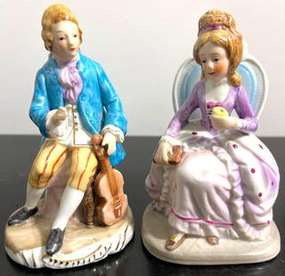 Two Porcelain Figurine Man and woman: Two Porcelain Figurine Man and woman DIMENSIONS for each one: Height 5.50 inch / 14 cm 