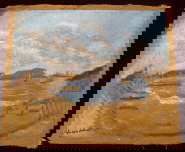 Unframed Oil on canvas signed Hildegarde Hamilton: Unframed Oil on canvas signed Hildegarde Hamilton and dated 67 Hildegarde Hamilton, American (1898 - 1970) DIMENSIONS: Height 20 inch / 50,7&nbsp;cm&nbsp; &nbsp; &nbsp; &nbsp; &nbsp; &nbsp; &nbsp; &nb