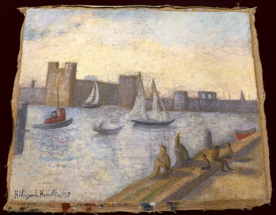 Unframed Oil on canvas signed Hildegarde Hamilton: Unframed Oil on canvas signed Hildegarde Hamilton,&nbsp; Hildegarde Hamilton, American (1898 - 1970) DIMENSIONS: Height 20 inch / 50,7&nbsp;cm&nbsp; &nbsp; &nbsp; &nbsp; &nbsp; &nbsp; &nbsp; &nbsp; &n
