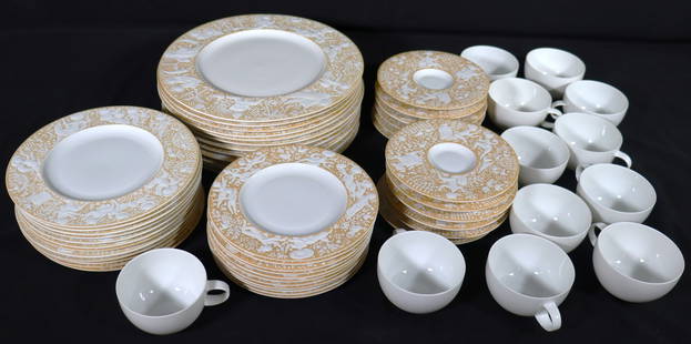 Vintage Tamino by Rosenthal Continental Total 71 Pieces from Germany: &nbsp; Tamino by&nbsp;Rosenthal Continental&nbsp;Total 71 Pieces from Germany White Embossed People on Yellow Rim Pattern:&nbsp;Tamino by Rosenthal - Continental&nbsp;Discontinued. Circa: 1985&nbsp;