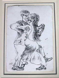 Framed Drawing on paper signed Cuevas and dated 56: Framed Drawing on paper signed Cuevas and dated 56 Jose Luis Cuevas (Mexican, 1934-2017) We do not have a COA for this piece and is therefore being sold in the manner of&nbsp;Jose Luis Cuevas</