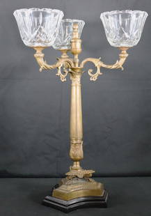 Candleholder three arm and Crystal: Candleholder&nbsp;three arm and Crystal made in India. DIMENSIONS: Height 21.75 inch / 55,3 cm&nbsp; &nbsp; &nbsp; &nbsp; &nbsp; &nbsp; &nbsp; &nbsp; &nbsp; &nbsp; &nbsp; &nbsp; &nbsp;Length&nbsp;14.5