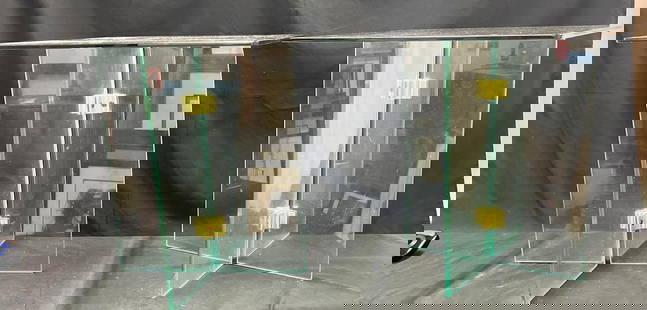 Pair of West Elm Cosima style Glass Coffee Table: Pair of West Elm Cosima style Glass Coffee Table DIMENSIONS : Height 20 inch / 50,7 cm  DIMENSIONS : 20 inch / 57,7 cm X 20 inch / 50,7 cm