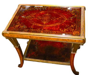 Vintage Versace Style Console Table: Vintage Versace Style Console Table DIMENSIONS: Height: 25.20 inch / 64 cm&nbsp; &nbsp; &nbsp; &nbsp; &nbsp; &nbsp; &nbsp; &nbsp; &nbsp; &nbsp; &nbsp; &nbsp; &nbsp;Length:&nbsp; 29.90 inch / 76 cm&nbs