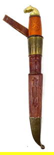 Vintage Finnish Finland bi color Handle Horse Head Puukko Hunting Knife with Sheath: Vintage Finnish Finland bi color Handle Horse Head Puukko Hunting Knife with SheathDIMENSIONS TOTAL: Length 7.50 inch / 19 cmDIMENSIONS BLADE: Length 4.60 inch / 9,2 cm Shipping: Basel Auction House w