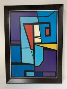 Jose Mijares, (1921 - 2004) abstract, Framed oil on cardboard: Jose Mijares, (1921 - 2004) abstract , Framed oil on cardboard Signed lower Right, with COA Dimensions with Frame : 23 X 31.5 inches Dimensions with out frame : 19.5 X 28 inches