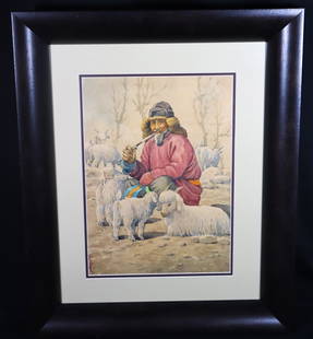 Framed Mixed Media on Paper signed lower left: Framed Mixed Media on Paper signed lower left DIMENSIONS with frame: Height 26 inch / 66 cm