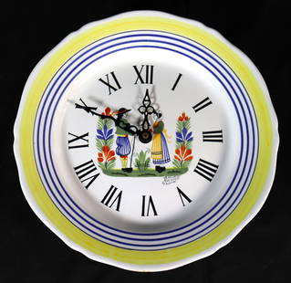 French Quimper Henriot Wall Clock Scalloped Man Woman Battery Operated Works: French Quimper Henriot Wall Clock Scalloped Man Woman Battery Operated Works DIMENSIONS: Height 1.50 inch / 4 cm&nbsp; &nbsp; &nbsp; &nbsp; &nbsp; &nbsp; &nbsp; &nbsp; &nbsp; &nbsp; &nbsp; &nbsp; &nbs