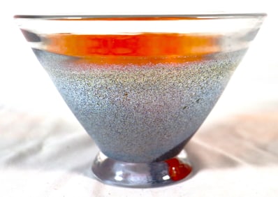 KOSTA BODA Art Glass Pedestal Bowl Signed ENGMAN Numbered 59970