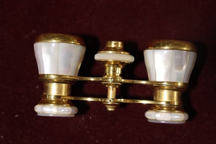 Vintage Mother of Pearl by LEMAIRE Paris French Opera Glasses with Case