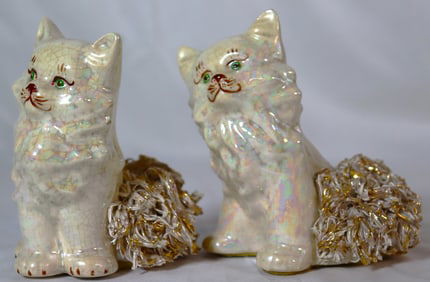 Two Vintage porcelain cats