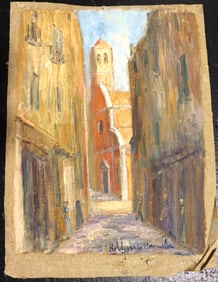 Unframed Oil on canvas signed Hildegarde Hamilton