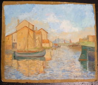 Unframed Oil on canvas signed Hildegarde Hamilton