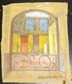 Unframed Oil on canvas signed Hildegarde Hamilton