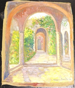 Unframed Oil on canvas signed Hildegarde Hamilton