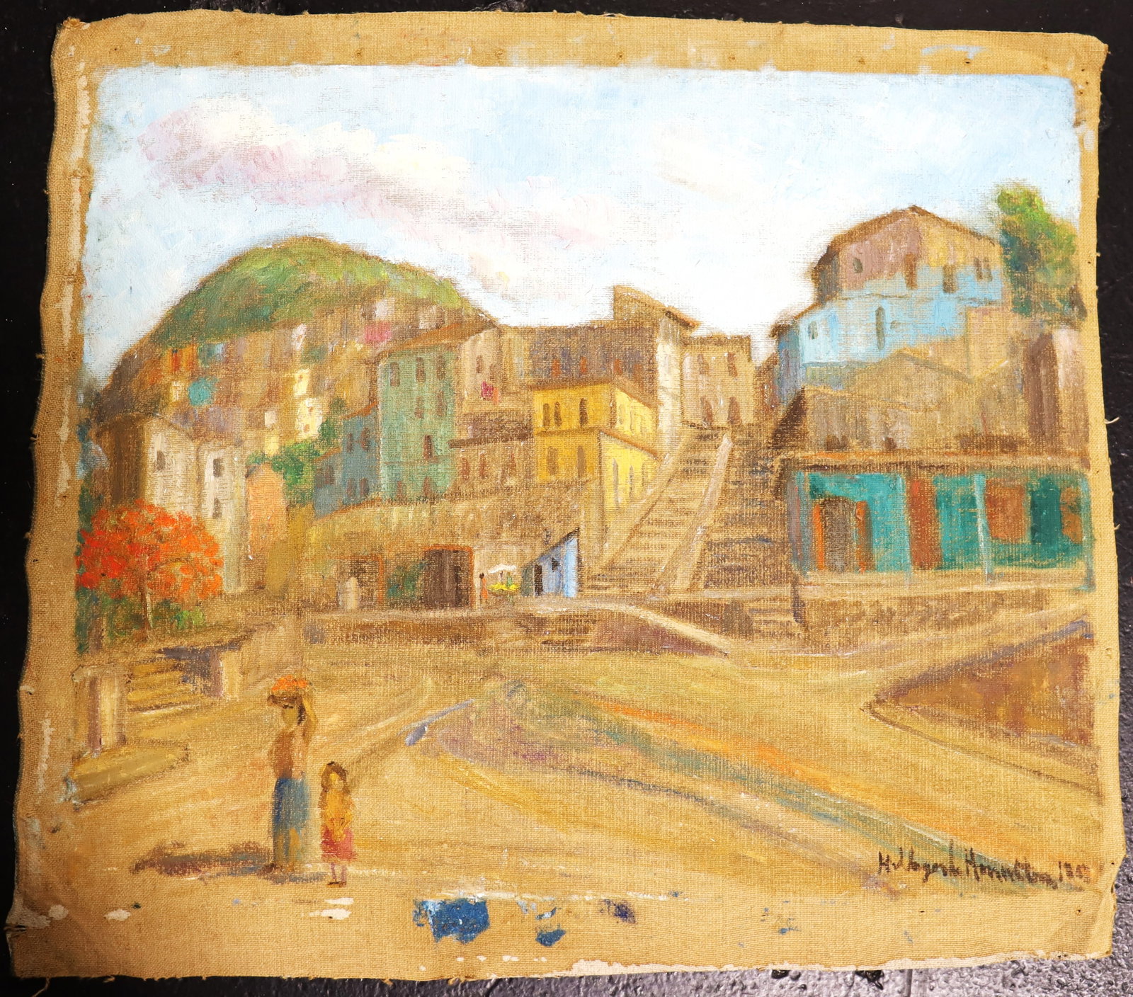Unframed Oil on canvas signed Hildegarde Hamilton: Unframed Oil on canvas signed Hildegarde Hamilton Hildegarde Hamilton, American (1898 - 1970) DIMENSIONS Height 20 inch / 50,8 cm &nb