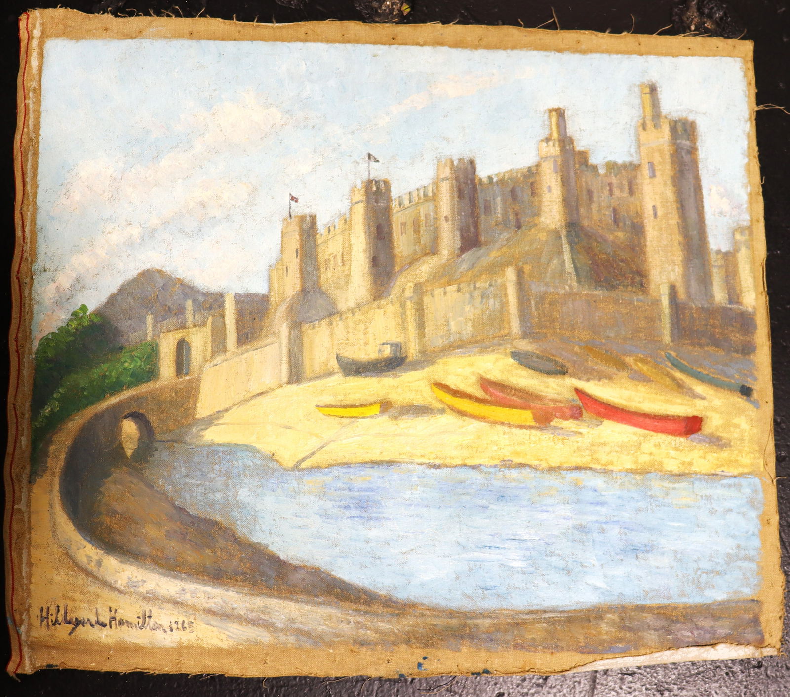 Unframed Oil on canvas signed Hildegarde Hamilton: Unframed Oil on canvas signed Hildegarde Hamilton Hildegarde Hamilton, American (1898 - 1970) DIMENSIONS Height 20 inch / 50,8 cm &nb