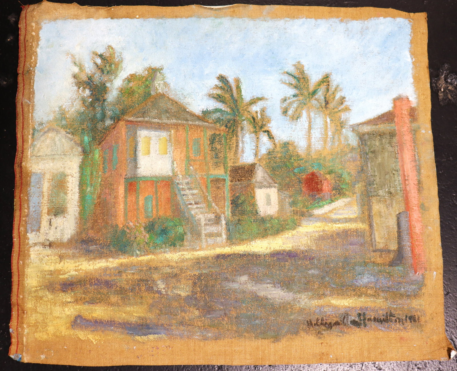 Unframed Oil on canvas signed Hildegarde Hamilton: Unframed Oil on canvas signed Hildegarde Hamilton Hildegarde Hamilton, American (1898 - 1970) DIMENSIONS Height 20 inch / 50,8 cm &nb