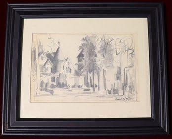 Framed Charcoal on paper signed Edward Hopper lower right