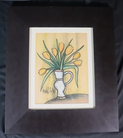 FRAMED Watercolor on Paper signed After Bernard BUFFET