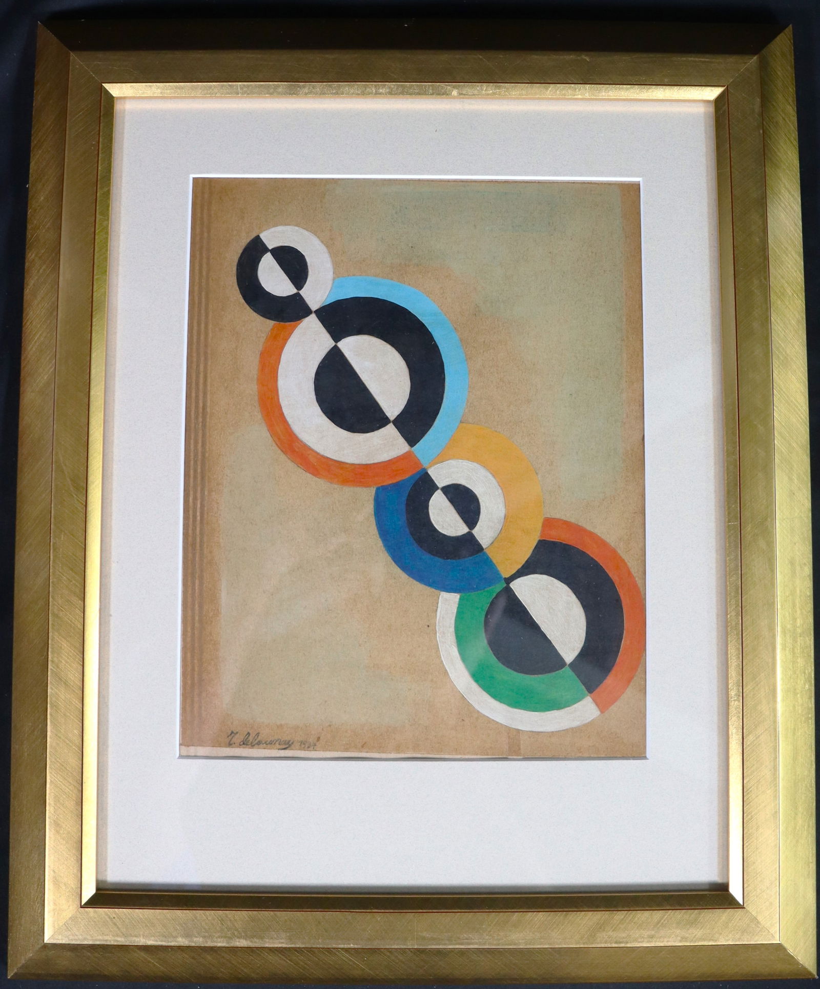 Framed Mixed Media on Paper signed R Delaunay and dated 1934 (1 of 4)